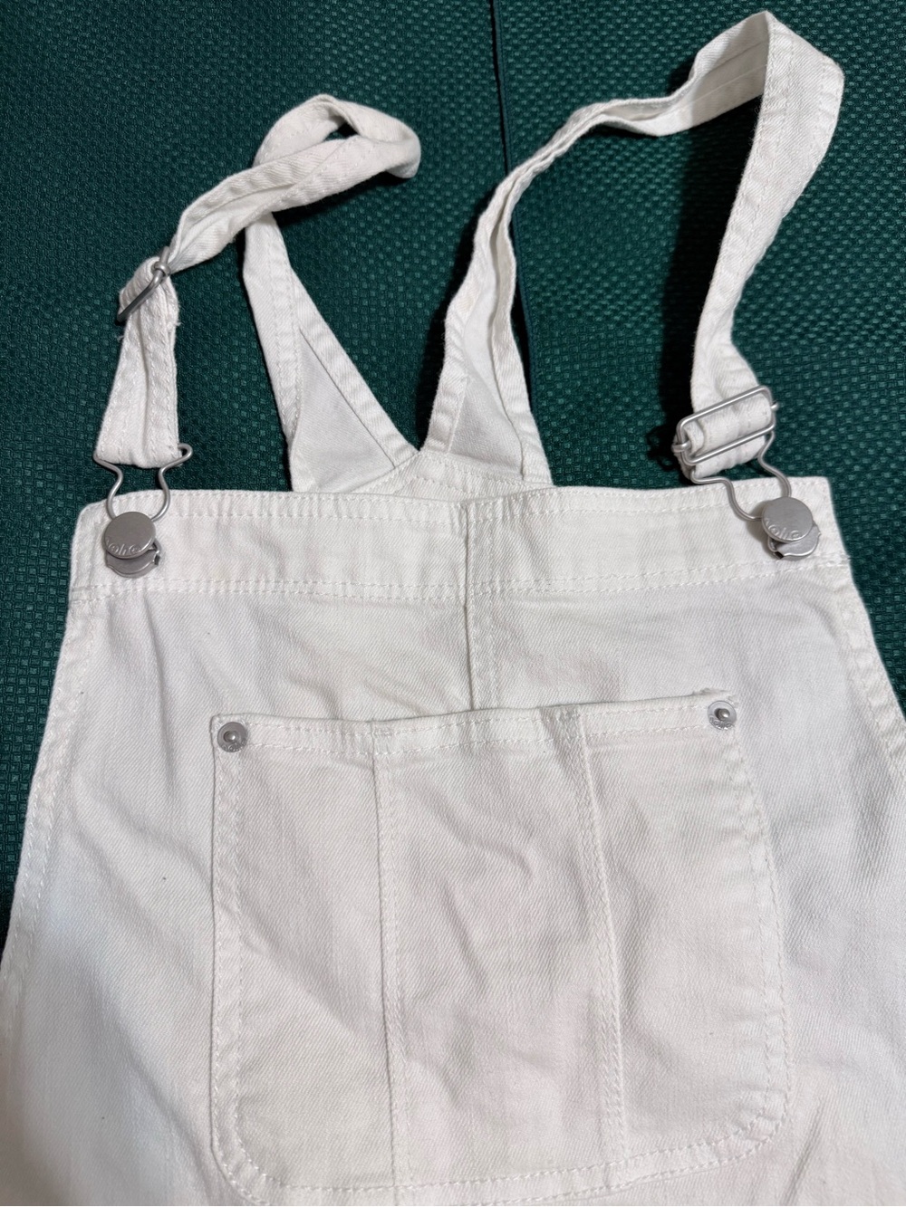 No Boundaries White Denim Short Overalls - Size XL (15-17) - EUC - Picture 2 of 13